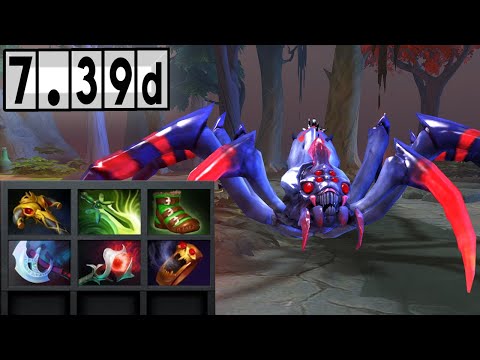 Broodmother - Mid Lane Vs. Pudge! [Dota 2 Gameplay] 7.39d