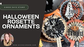 Halloween Rosette Ornaments Made Easy with Stamps and Die Cutting!