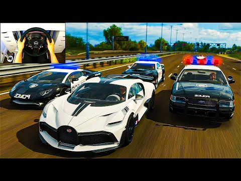 Stealing 1,500bhp Bugatti Divo + Police Chase - Forza Horizon 4 (Steering Wheel + Shifter) Gameplay