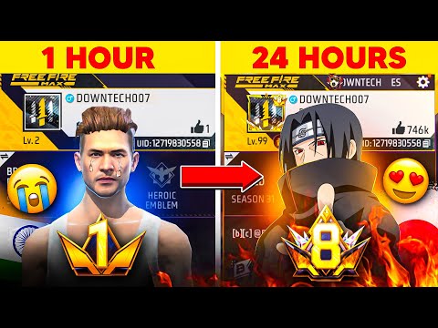 Can ₹1000 💸 Transform NOOB I’D into 8 Lvl PRIME In 24 HOUR - FREE FIRE 🔥