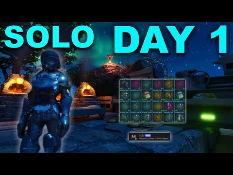 Day 1 As a Solo On The Most Populated Server - Ark Survival Evolved - MESA