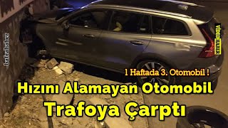 Hızını Alamayan Otomobil Trafoya Çarptı