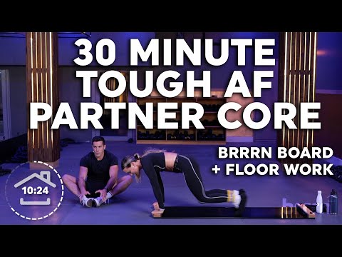 30 Minute Tough AF Partner Core Workout | Brrrn Board + Floor Work