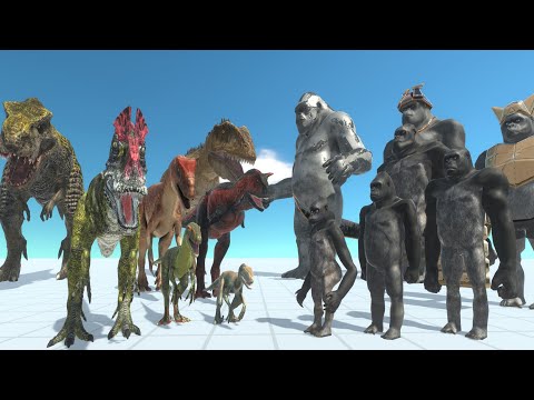 Carnivore Dinosaurs team VS Mutant Primates team - ARBS (Animal Revolt Battle Simulator)