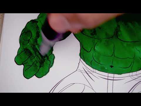 INCREDIBLE HULK TURNS GREEN || Avengers || Coloring Superhero II Mewarna Hulk Menjadi Hijau