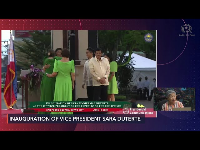 WATCH: Duterte cold with Marcos on Sara’s inauguration