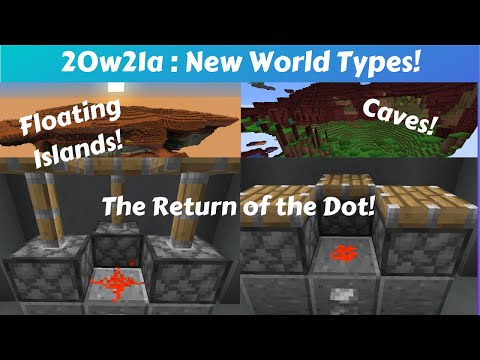 Minecraft 1.16 Snapshot 20w21a:  New World Types!  Cave Worlds!  Return of the Redstone Dot!