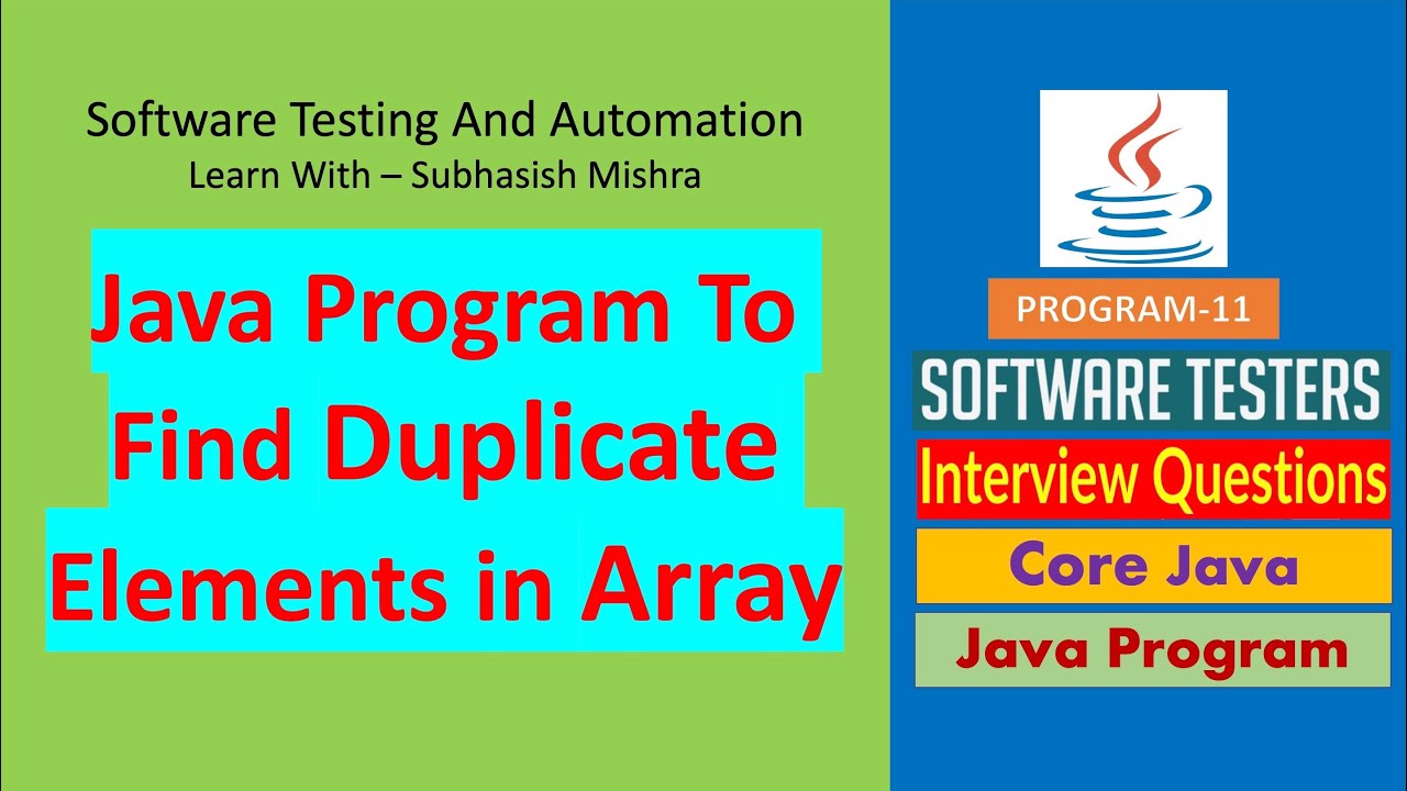 11 - Java program to find duplicate elements of an array