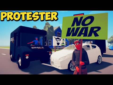 🪧NO WAR Sign Protester vs Every Faction in the town map - Totally Accurate Battle Simulator TABS