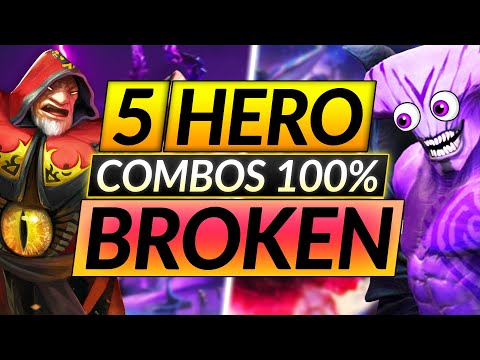 5 NEW Hero Combos That are ABSOLUTELY BROOKEN - FREE MMR Drafts - Dota 2 Guide