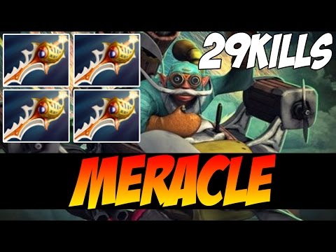 Meracle Plays Gyrocopter WITH 4 DIVINES - 29 KILLS - Dota 2
