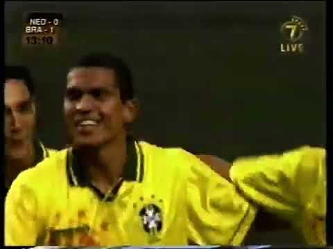 1° gol de Giovanni G10 pela Seleção Brasileira. Holanda 2x2 Brasil. Amistoso 1996. Arena Amsterdam.