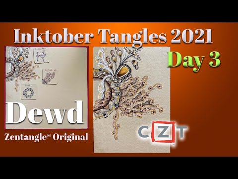 Inktober Tangles 2021 - Day 3 - Dewd