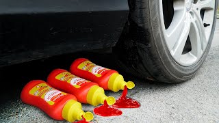 Crushing Crunchy & Soft Things by Car! Experiment: Car vs Skittles Jelly