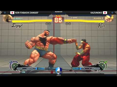 Double Elimination - Top 8 Losers - Kazunoko (Yun) Vs. Itabashi Zamgief (Zangief)