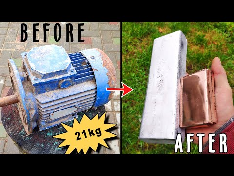 Motor melt down  21 kg-Trash to treasure. Melting copper and aluminium . ARSM metal melting