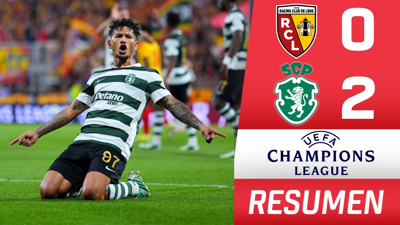 LUIS SUÁREZ, HISTÓRICO en CHAMPIONS LEAGUE. Gol colombiano en triunfo del SPORTING LISBOA ante LENS