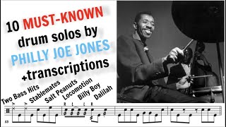 10 must-known drum solos by Philly Joe Jones + transcriptions (new)