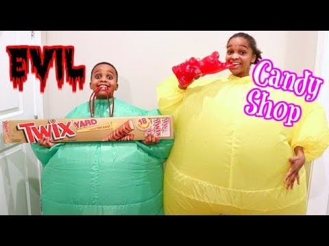 GIANT Candy Shop - Evil Greedy Granny In Real Life - Shasha And Shiloh - Onyx Kids