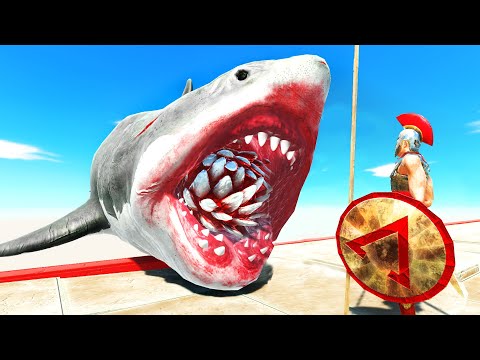 MUTANT MEGALODON Attacks Units Crossing Bridge! - Animal Revolt Battle Simulator