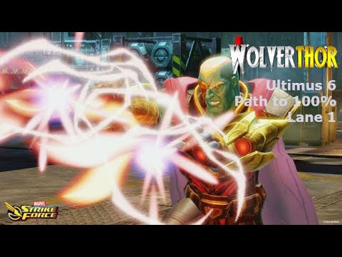 Marvel Strike Force - Ultimus 6 Lane 1 Strat to 100% one shots