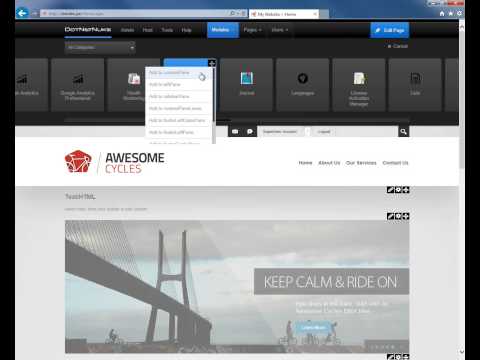 How to add a module to a page in DotNetNuke 7