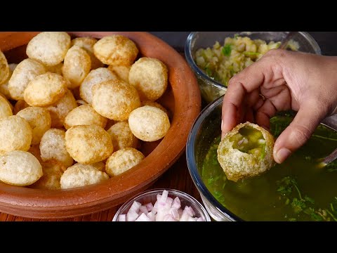 10ని||లో పానీ పూరి ఎలా చేయాలో చూడండి👌Complete Pani Puri Recipe With Meethi Chutney😋👌Golgappa-Gupchup Video