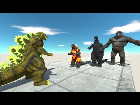 YELLOW SUPER GODZILLA DEATH RUN - Animal Revolt Battle Simulator