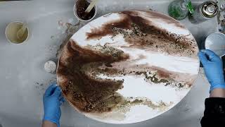 (827) Stunning Mixed Media Acrylic Pour Technique with Spray Paint! DIY Wall Art