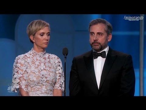 Kristen Wiig & Steve Carell presenting at Golden Globes (Korean sub)