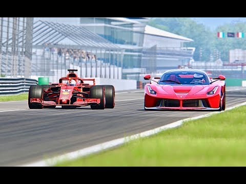 Ferrari F1 2018 vs La Ferrari -  Monza