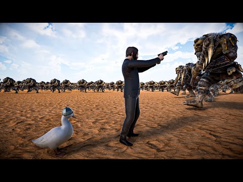JOHN WICK RESCUE a DUCK From 1 MILLION TROLLS - Ultimate Epic Battle Simulator 2
