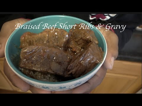 BRAISED BEEF SHORT RIBS & GRAVY IN THE CROCKPOT