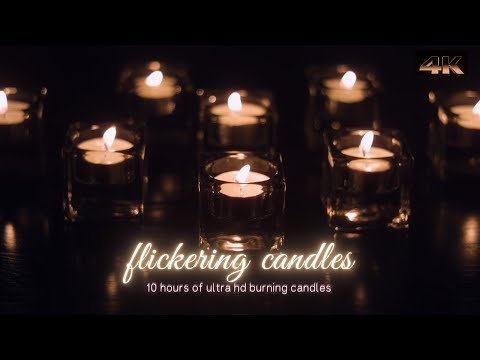 Flickering Candles | 10 hour Silent 4K Video