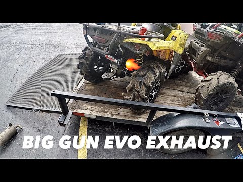 CAN AM OUTLANDER GETS EXHAUST!!! BIG GUN EVO!!!!