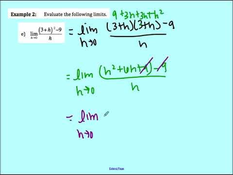 Section 2.3: Algebraically Solving Limits through Simplifying