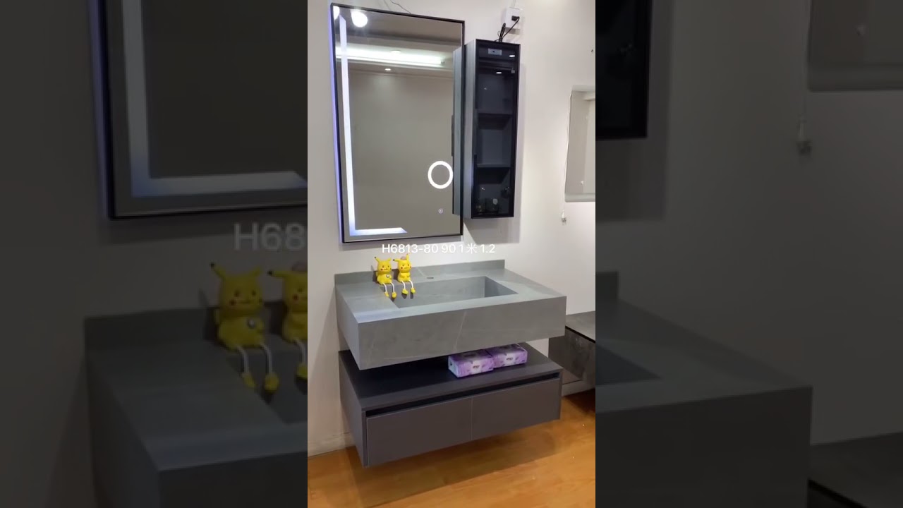 80cm bathroom vanity set with rock stone counter top