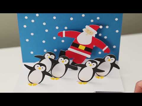 Dancing Penguins Holiday Pop-Up Cards - Set of 8