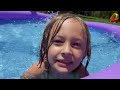 Chloe and Isaac Playing Pretend with Summer Outdoor Play Toys for Kids in a Swimming Pool