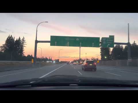 Road trip with amazing sunset