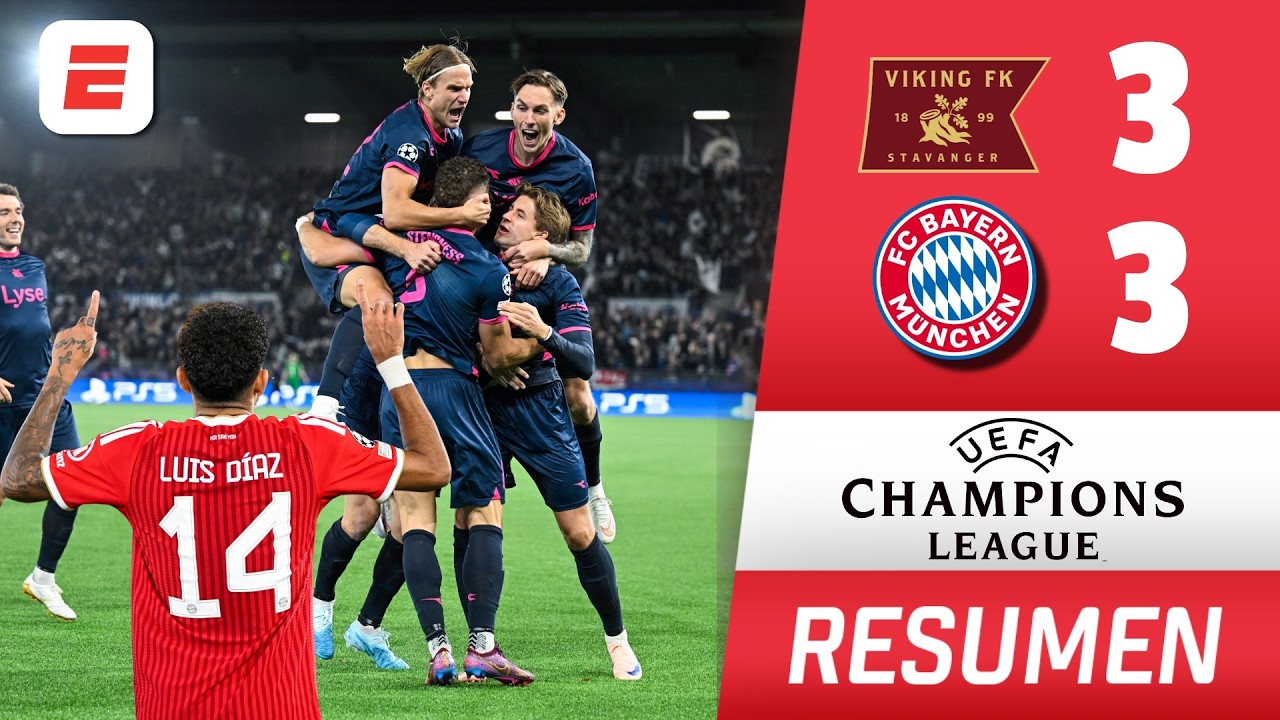 LUIS DIAZ y el BAYERN MUNICH fueron SORPRENDIDOS por EMPATE AGÓNICO del VIKING | Champions League