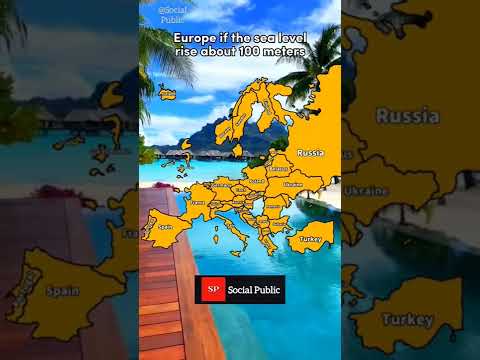 Europe if the sea level rise about 100 meters