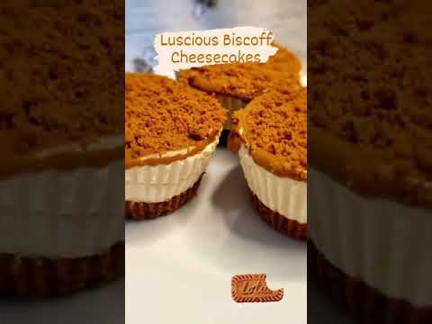 Delicious Mini Biscoff Cheesecakes 😋 #shorts #cheesecake #biscoff #desserts #nobake #recipetutorial