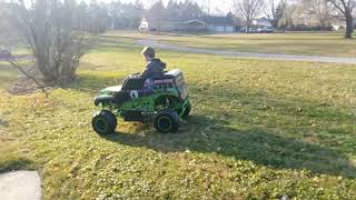 24v Grave Digger Power Wheels - Motor Upgrade in action