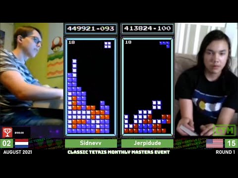 Masters Green Bracket: Sidnev, Jerpidude, Dog, Somalian – Classic Tetris Monthly August 2021