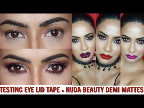 TESTING MAGICSTRIPES EYELID TAPE + HUDA BEAUTY DEMI MATTES