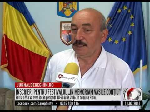 ÎNSCRIERI PENTRU FESTIVALUL „IN MEMORIAM VASILE CONŢIU” (2016 07 11)