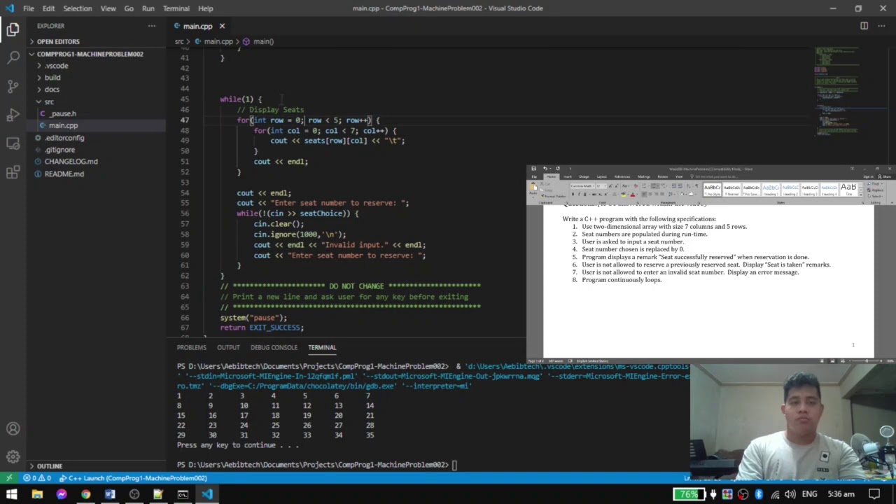 Computer Programming | Accessing and manipulating Two-Dimensional Arrays, Input Validation