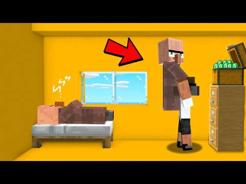 Stealing Villagers Emerald with Doorbin in Minecraft..