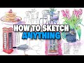 How To Sketch ANYTHING Urban Sketching Objects For Beginners